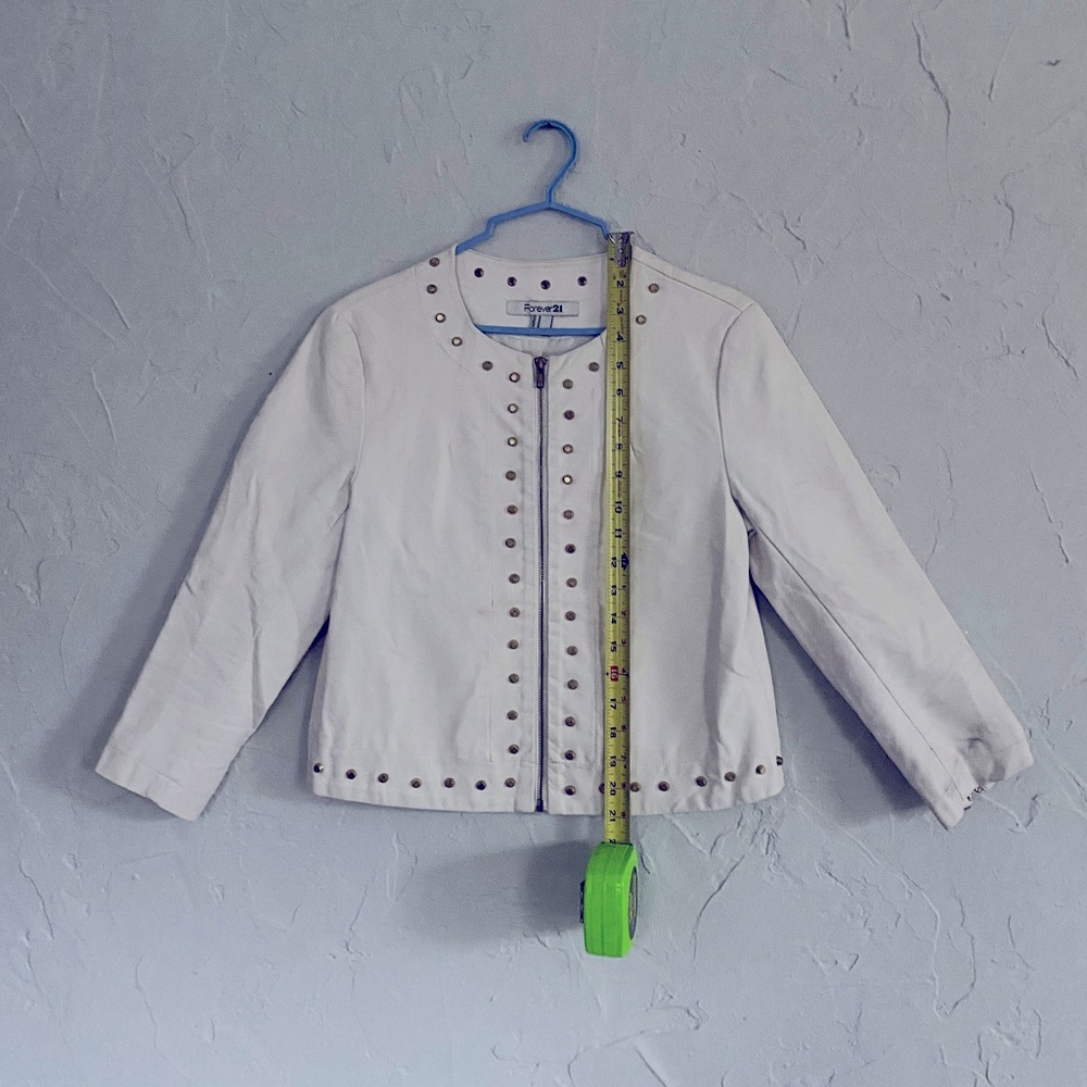 White leatherette cropped jacket